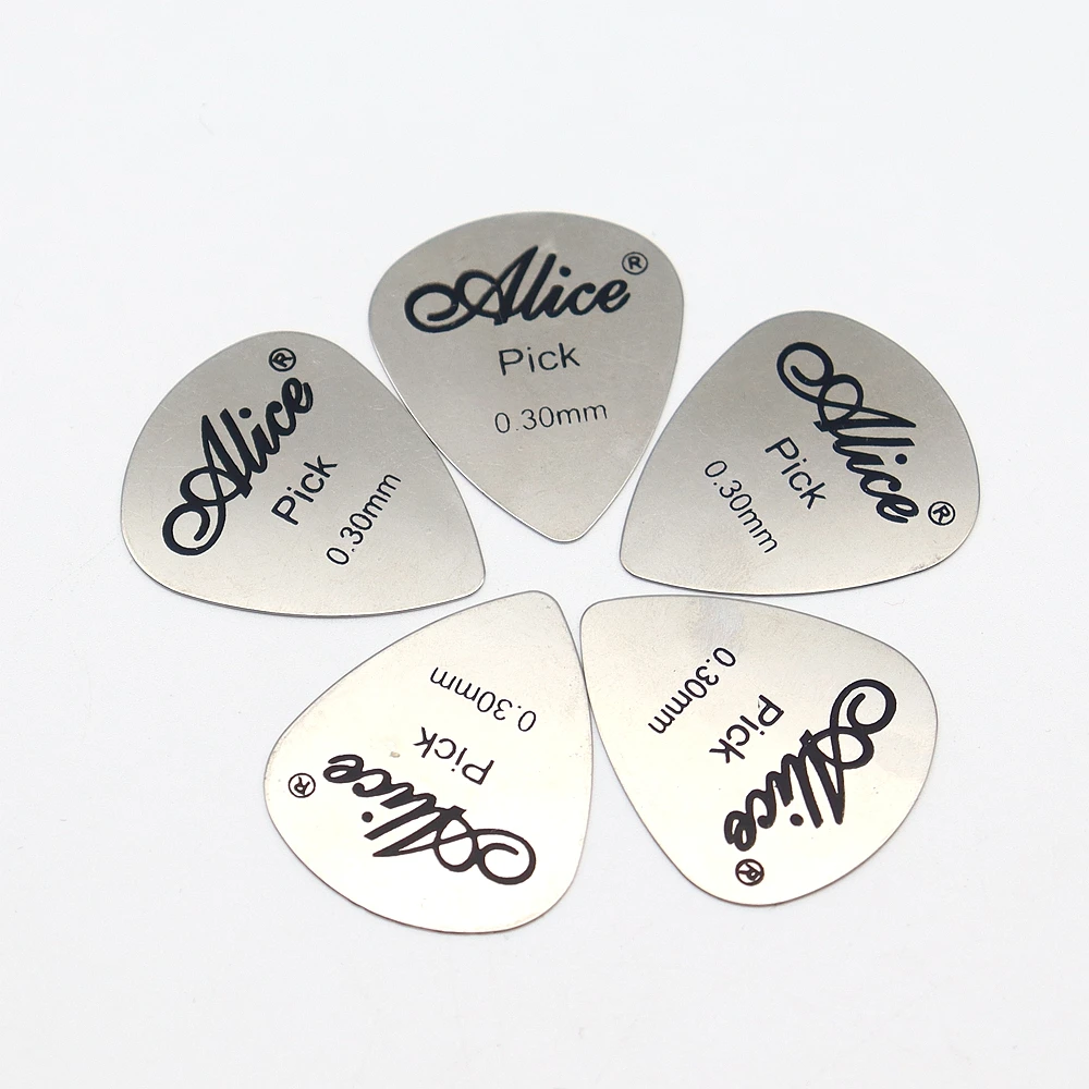 50pcs Guitar Metal Picks Alice Guitar Picks for Acoustic Electric Accessories 0.3mm