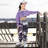 Jazz Dance Costume Kids Hip Hop Clothing Purple Long Sleeve Tops Camouflage Pants Black Vest Girls Performance Clothes DN2616 ► Photo 2/6