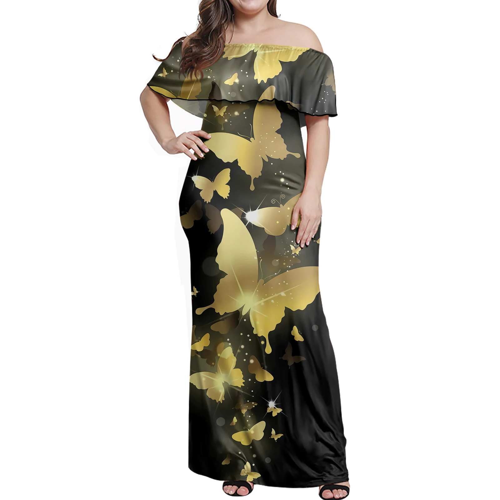 

Undertake Custom Printing Summer Party Basic Dresses Ladies Short Sleeve Stretch Dress One Neck Casual Slim Dress