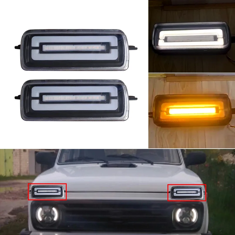 For Lada Car lamps LED DRL Daytime Running lights for cars Sidelights