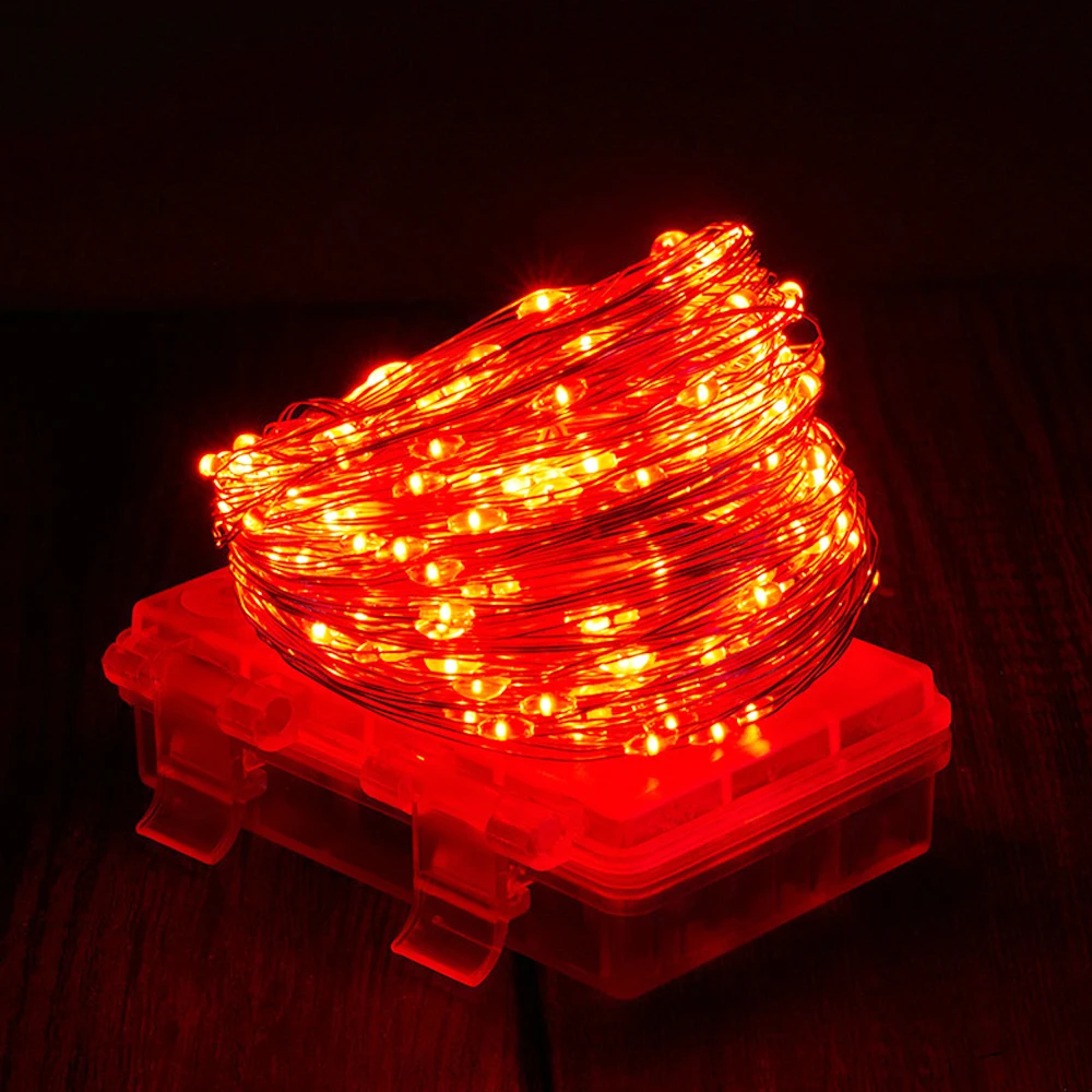 thumbnail image 1 of Lámpara de alambre de cobre LED de 4,5 V CC, control remoto, 8 modos de parpadeo, caja de batería, cadena de luces de alambre de cobre, luces de decoración navideña, 1 of 5
