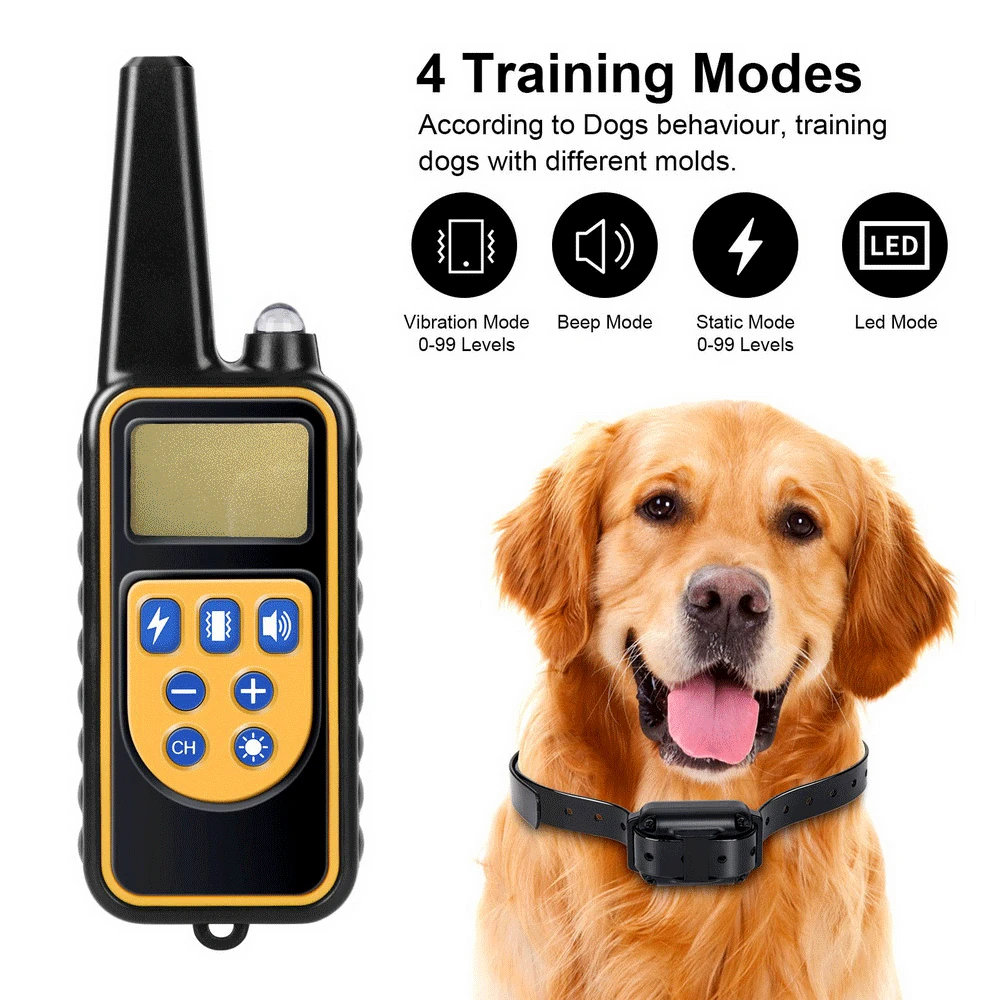 

Dog Training Collar 800M Electric Dog Supplies Waterproof Wireless Fencing Stystem Rechargeable Receiver Shock Vibration Sound