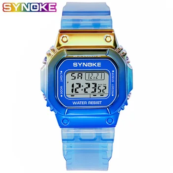 

SYNOKE Colorful Unisex Women Men Watches Fashion Stylish Blue Lady Digital Watches Creative Shock LED Alarm Clock Girls Gif