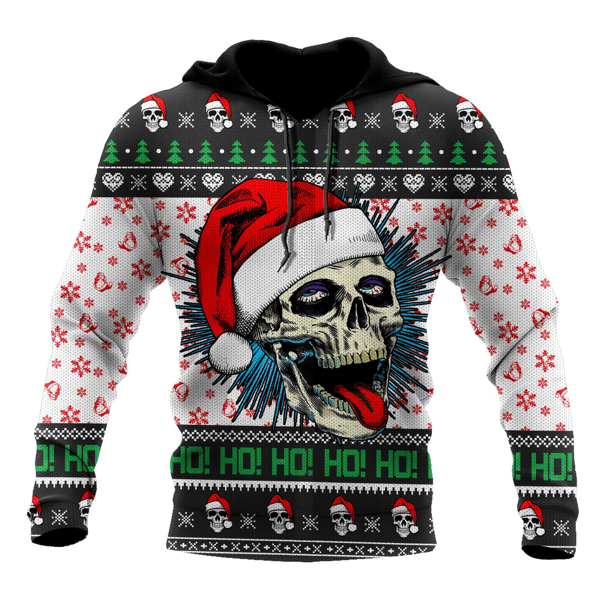 Santa skull 3D All Over Printed Mens 