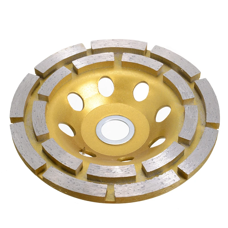 1pc 115mm Diamond Coating Concrete Grinder Disc Double Row Diamond Bowl Cup Grinding Wheel Disc Granite Stone Ceramics Tools