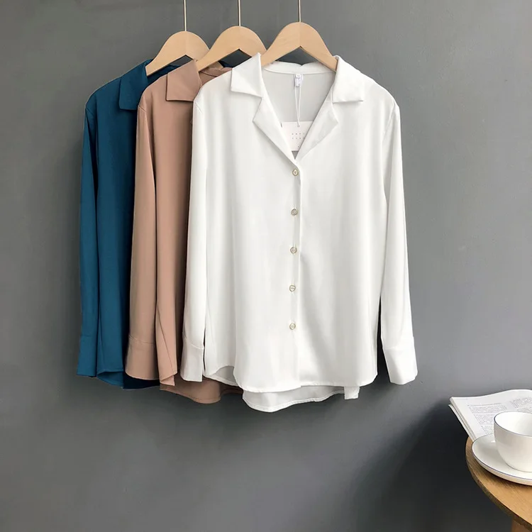 

Women's Shirt Spring Womens Tops And Blouses Autumn New Women's Solid Color Loose Long Sleeve Casual Shirt Blouse Camisas Mujer