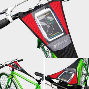 

Indoor Bike Trainer Frame Sweat Cover Guard Net Catcher Absorbs Sweat Strap with Phone Holder Black Red