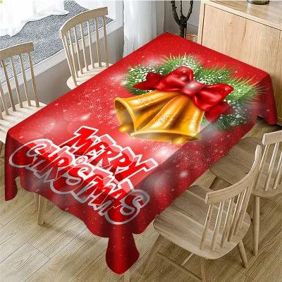 Рождественская скатерть на тему Хэллоуина с 3D принтом для кухни, столовой, пылезащитная прямоугольная скатерть, Рождественское украшение для дома - Цвет: Красный
