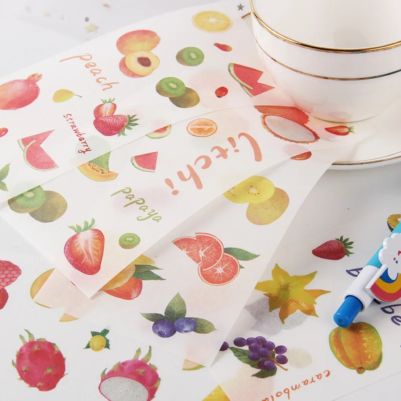 Decorative Labels Stickers 6 Sheets Cute Animals Floral Stickers Journal Decorative Stationery Stickers Scrapbooking DIY Diary Lable Scrapbooking Material