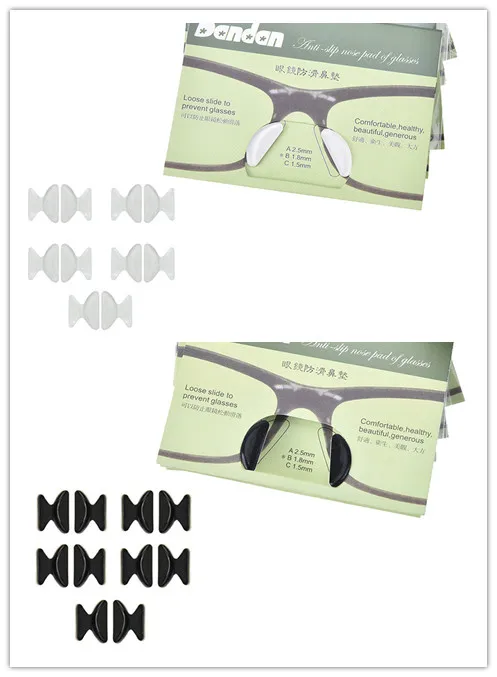 5 Pairs/bag Silicone Anti Slip Nose Pads For Eyeglasses Supports Sunglass Glass Spectackles Braces Black/White Health Care
