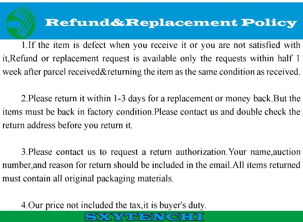 Refund or Replacement Policy