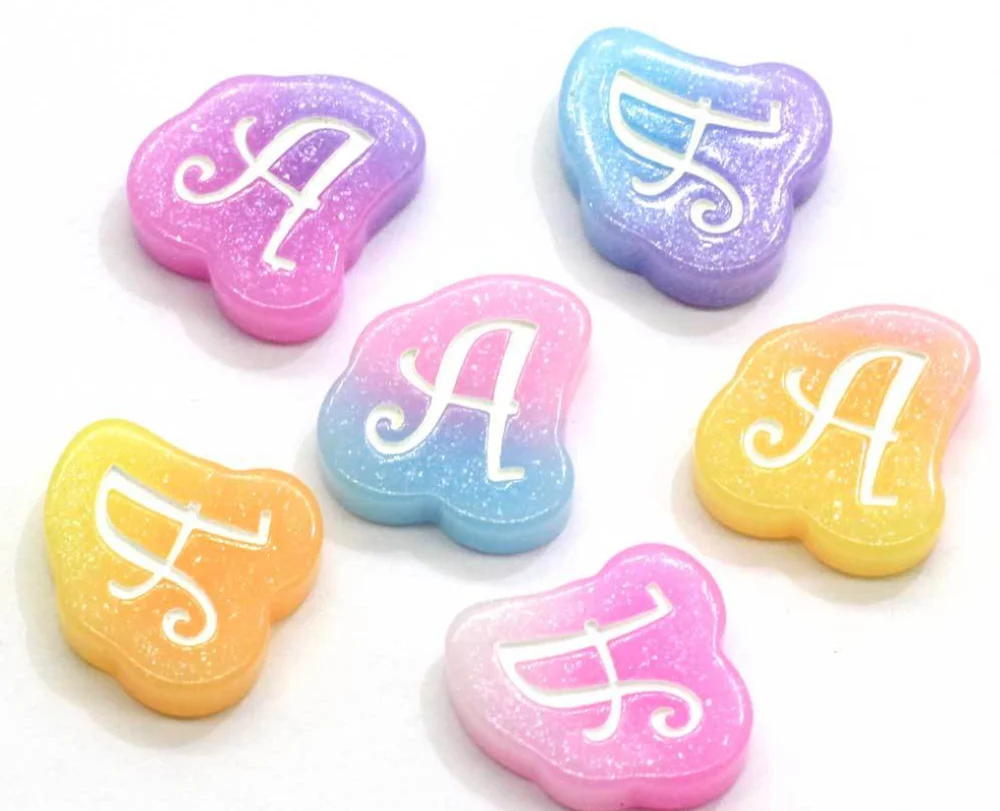 Resin Flatback Bicolor Letter Cabochon DIY Hair Bow Jewelry/Phone Decoration Scrapbooking Resin Flatback Bicolor Letter Cabochon DIY Hair Bow Jewelry/Phone Decoration Scrapbooking