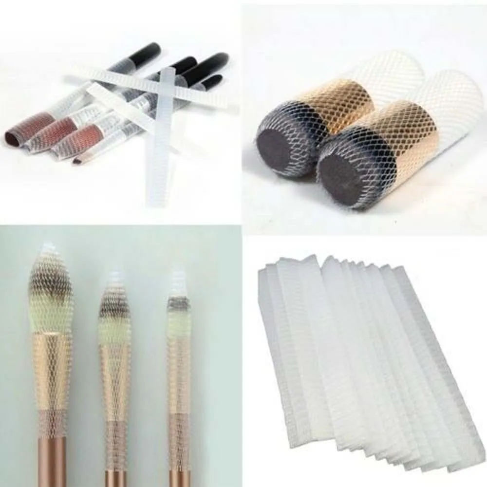 

100pcs Cosmetic Make Up Brush Pen Netting Cover Mesh Sheath Protectors Guards Cosmetic Brush Pen Cover High Quality
