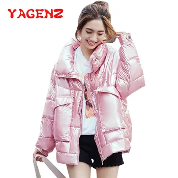 

YAGENZ Oversized Women Parka Winter Jackets Warm Basic Coat Silver Color Female Jacket Ladies Parkas Abrigos Mujer Invierno 453