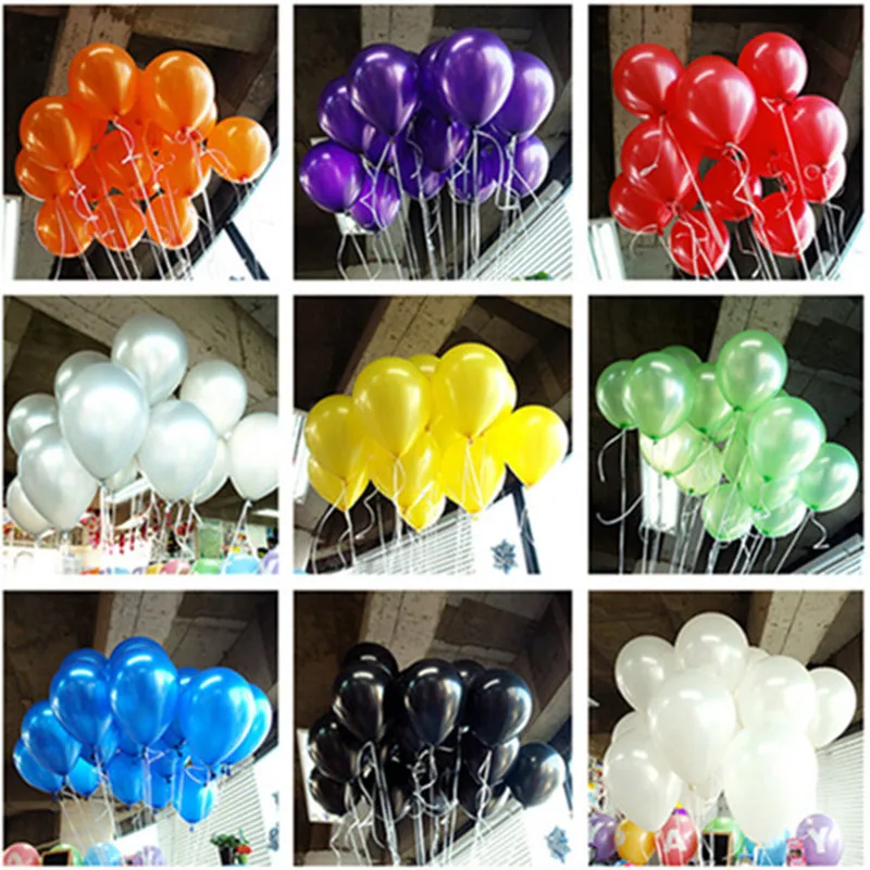 

10pcs 12inch Glossy Metal Pearl Latex Balloons Thick Chrome Metallic Colors Helium Air Balls Globos Birthday Party Decorations