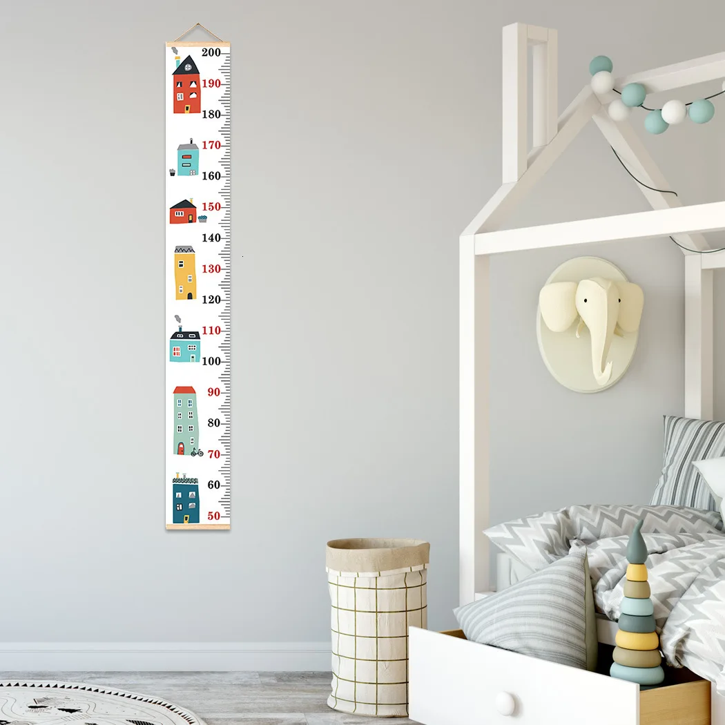 

Interesting Colour House Oil Painting Ruler Baby Height Foot Wall Stickers Children House Bedroom Height Prop Paintings Hm013
