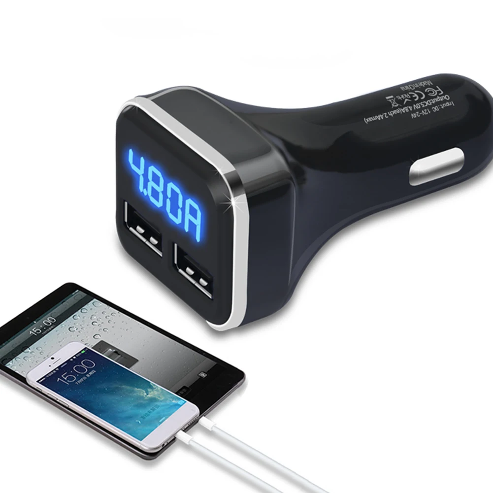 4.8A аксессуары контроль напряжения двойной зарядное устройство USB адаптер мини разъем быстро Удобный Универсальный светодиодный дисплей мобильного телефона