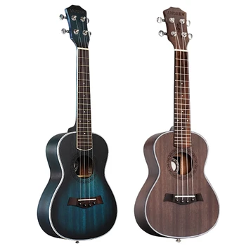 

ANDREW 2 Pcs Ukulele Concert 23 Inch 4 Strings Guitar Hawaiian Mahogany Uke Stringed Instrument Wood Matte & Blue Uke
