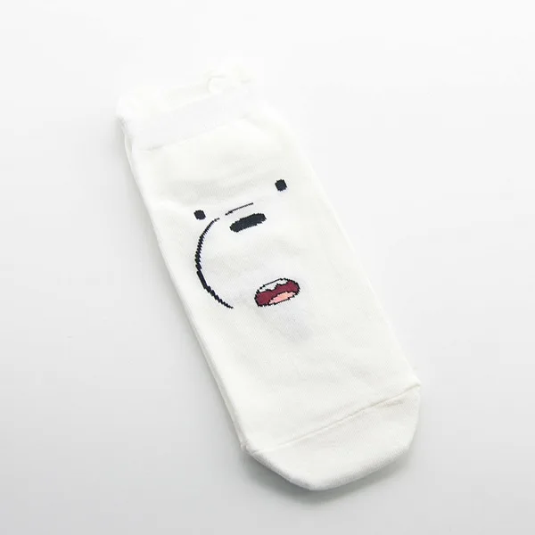 Женские короткие носки с рисунками из аниме «Мы Голые Медведи», «панда гризли», «Ледяной Медведь», модные повседневные носки из дышащей ткани, хлопковые Забавные милые носки Skarpetki - Цвет: 2