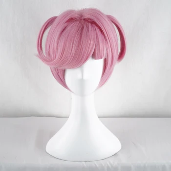 

Game DDLC Doki Doki Literature Club Natsuki Wig Pink Short Wig Heat Resistant Synthetic Hair Cosplay Costume Wigs + Wig Cap