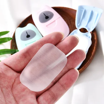 

50Pcs Mini Travel Soap Paper Washing Hand Bath Cleaning Disposable Portable Boxed Foaming Soap Paper Scented Sheets