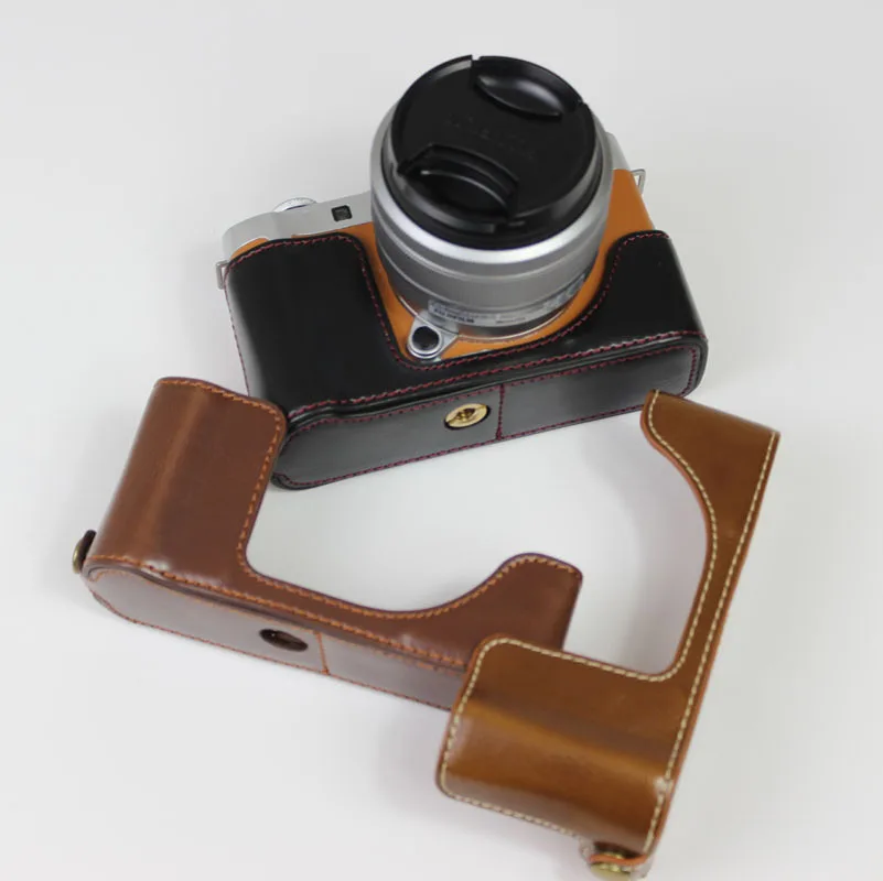 Кожаный полузащитный чехол для камеры Fujifilm Fuji X-A7 XA7 | Электроника
