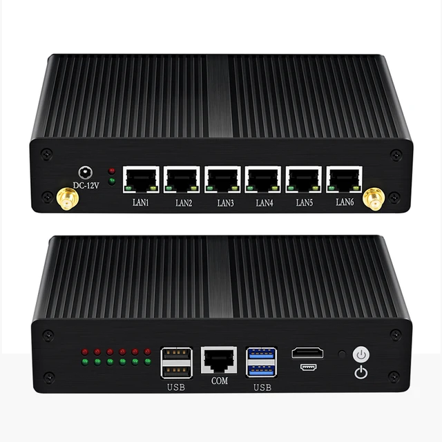 $US $127.56  Fanless Mini Pc Intel Celeron 6lan Minipc Linux Win 10 Computer Thin Client LAN USB Compute Office 