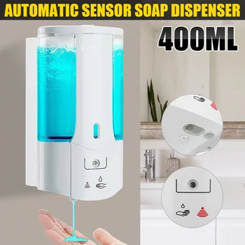 

400ML Single Head Wall Mount Automatic Liquid Soap Dispenser Washing Lotion Soap Shampoo Dispenser Sensor Soap Dispenser