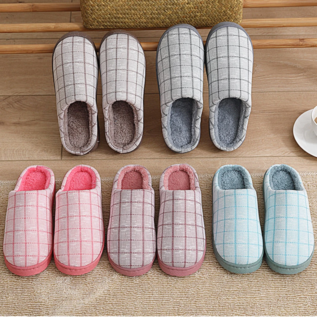 SAGACE Mens Slippers Indoor Slip-on Cotton Men Slippers Fur Slides Slippers Bottom Soft Indoor Shoes Comfortable Shoes 1128