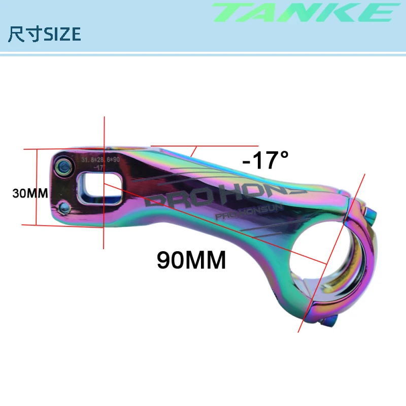 TANKE MTB Power Vorbau CNC Aluminium Legierung Straße/Mountainbike Vorbau 17 Grad 70 MM/90 MM 31,8*28,6 MM XC MTB AM Bice Lenker Teil – Detail 3