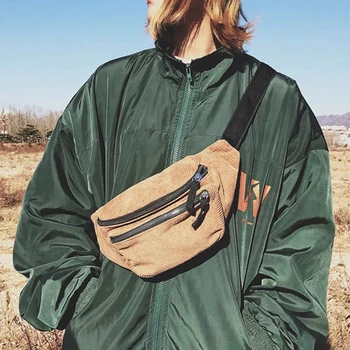 

Canvas Waist Bag Unisex Zipper Chest Bag Street Sport Casuale Fanny Pack Girl Boy Waist Belt Bags Fashion Phone Waist Pack