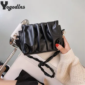 

PU Leather Shoulder Bag Luxury Handbag For Women Designer Retro Cloud Pouch Bag Female Popular Simple Crossbody Totes Armpit Bag