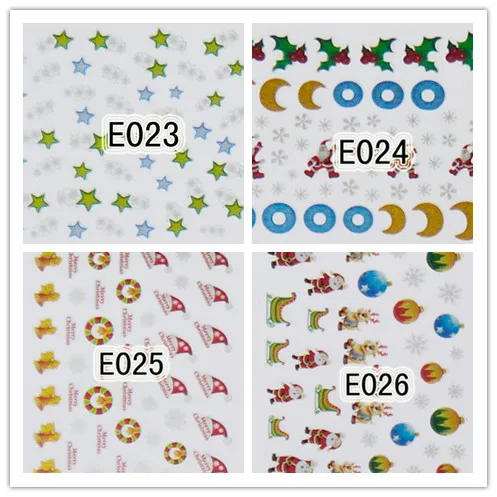 

Christmas sheetlet 2D adhesive nail stickers Christmas tree Santa nail stickers