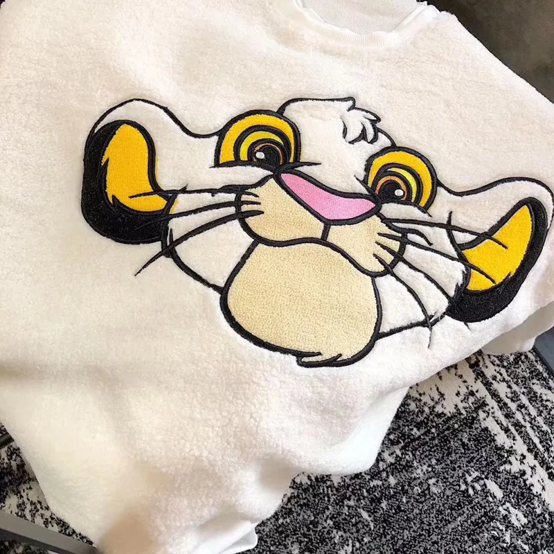 Осень Зима для женщин розовый белый Kawaii пуловер свитер из шерсти ягненка негабаритных Свободные Теплые с длинным рукавом Harajuku Мультфильм джемперы топ
