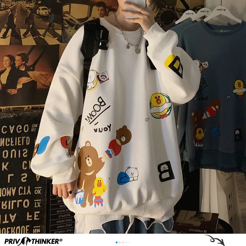 Privathinker Funny Animals Printed Men Hoodies 2020 Autumn Winter Men's Sweatshirts Cartoon New Man Streetwear Casual Pullovers Privathinker Funny Animals Printed Men Hoodies 2020 Autumn Winter Men's Sweatshirts Cartoon New Man Streetwear Casual Pullovers