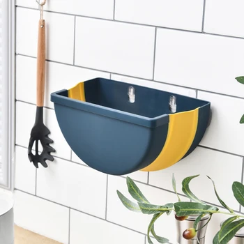 

Cabinet Door Hanging Waterproof Folding Trash Can Decoration Rubbish Holder Large Capacity Kitchen Bathroom Free Punching PP
