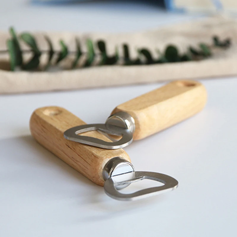 40PCS Wooden Handle Handheld Mixer Opener Wine Beer Soda Glass Opener Kitchen Bar Tool