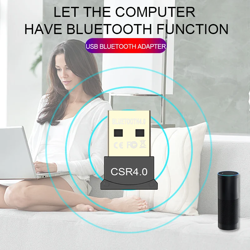 Мини USB Bluetooth адаптер CSR 4.0 Dongle Audio Receiver Беспроводной адаптер для ПК Портативный компьютер с поддержкой Windows 10/8/7/XP