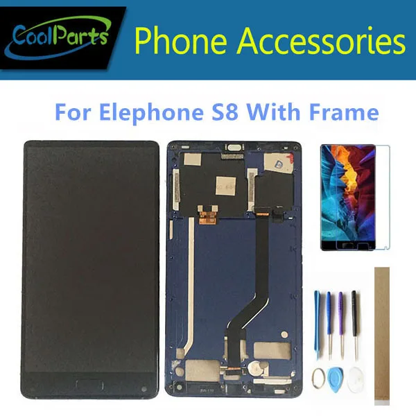 

Original 6.0" For Elephone S8 LCD Screen Display+Touch Screen Digitizer Assembly With Frame Blue Black Color With Kits