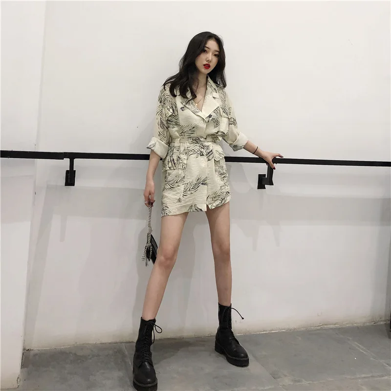 

Korean-style New Style Thin Small Suit Skirt Cotton Linen Versatile Network hong yang Gas Coat Women's
