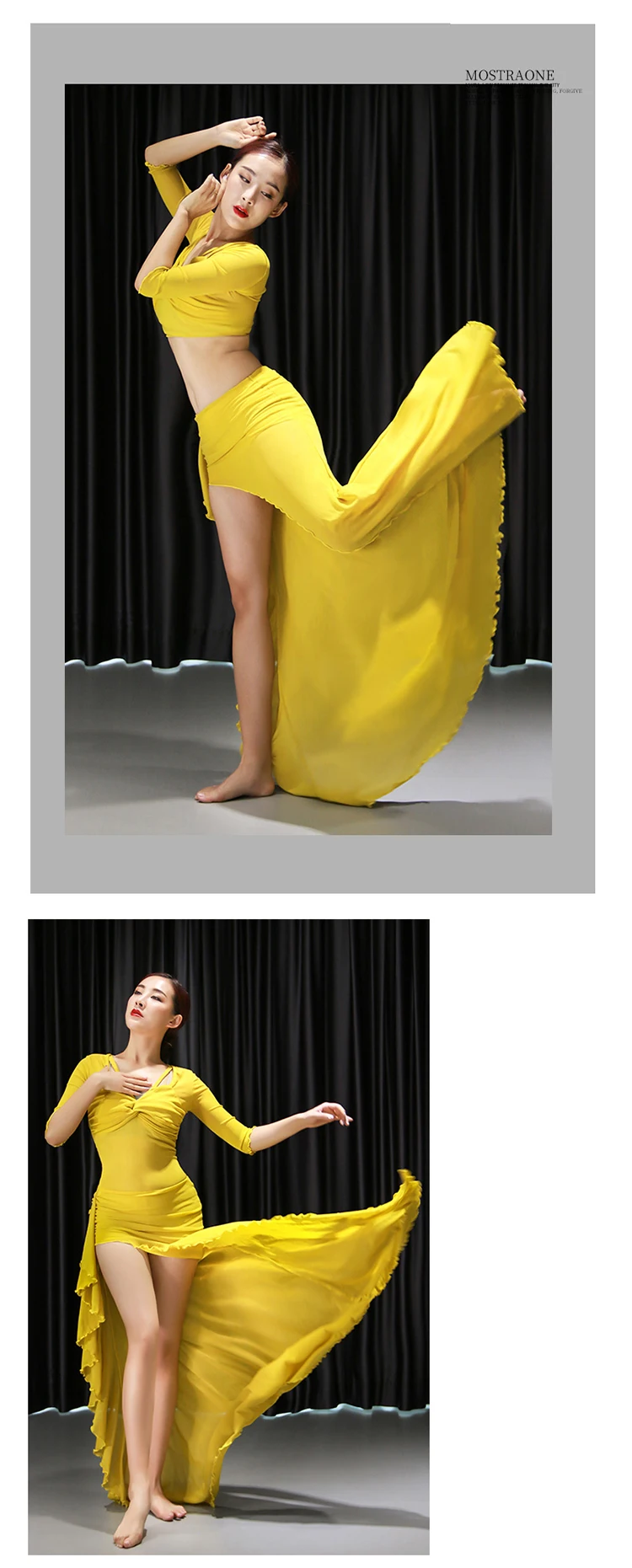 Женский набор костюма для танца живота 2 шт. Топ Бюстгальтер длинная юбка осенняя одежда для танца живота Профессиональный костюм для танцев