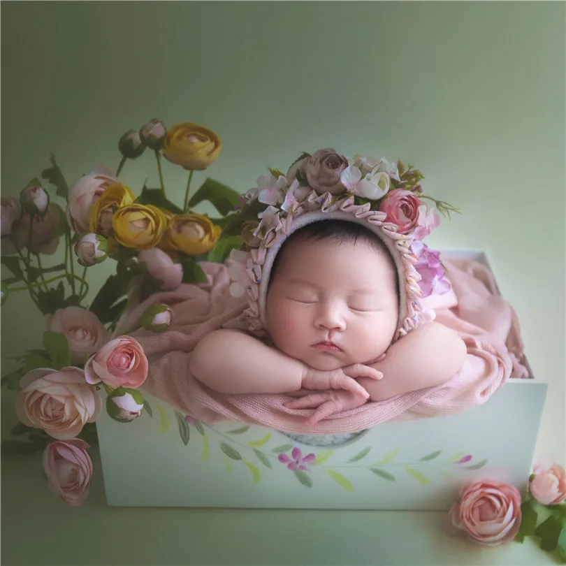 Винтажный цветочный чепчик с подсолнухом для фотосъемки новорожденных, ручная вязка, Цветочная шляпа для новорожденных девочек, реквизит для фотосессии, детская шляпка