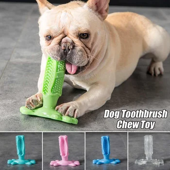 

Pet Dog Toothbrush Chew Toy Doggy Brush Stick Soft Rubber Cleaning Dot Massage Toothpaste for Small dogs Pets Toothbrushes