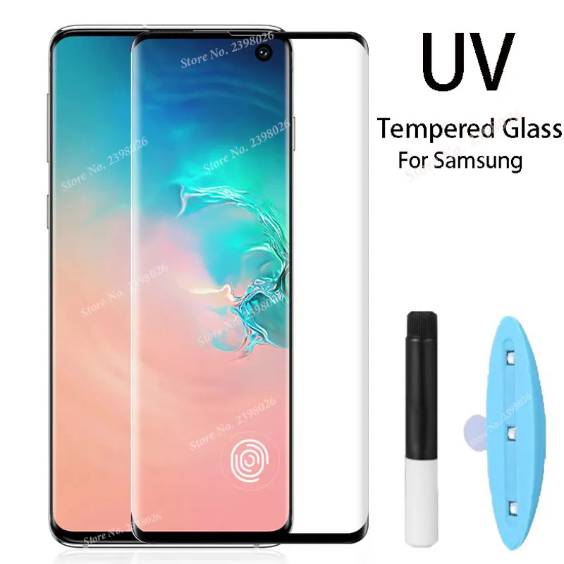5D UV полное клеевое закаленное стекло для samsung S10 S8 S9 Plus Защита экрана для samsung Galaxy Note 8 9 S7 S6 Edge с УФ-жидкостью