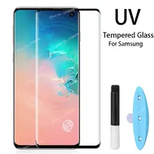 5D UV полное клеевое закаленное стекло для samsung S10 S8 S9 Plus Защита экрана для samsung Galaxy Note 8 9 S7 S6 Edge с УФ-жидкостью
