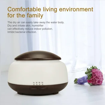 

Wood Grain Essential Oil Diffuser Aromatherapy Cool Mist Humidifier With Time Setting 7 Color Changing Nightlight Waterless Auto