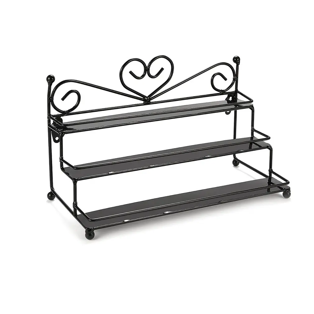 

Wrought Iron Nail Polish Storage Rack Ladder Three-Layer Perfume Rack Lipstick Stand Nail Display Stand