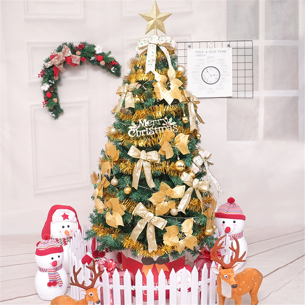 

75 pcs/set 1.5 M 1.8 M Artificial Christmas Trees Set with Lights EU plug Home Decoration Snow New Year Topper Tree Ornaments
