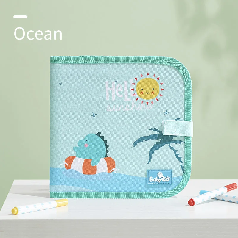 BabyGo детская доска для рисования портативная раскраска DIY образование доска живопись без пыли мел для детей доска граффити - Цвет: 6-sided blackboard