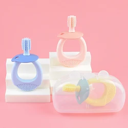 Brosse à dents en Silicone souple, soins buccaux pour bébé, anneau de dentition pour enfants, nettoyage dentaire, outil de formation pour enfants, articles pour bébés 